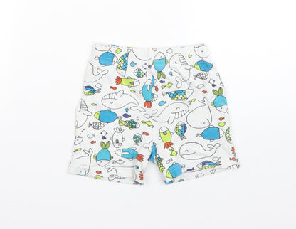 George Boys White  Cotton Sweatpants Trousers Size 12 Months   - sea animals