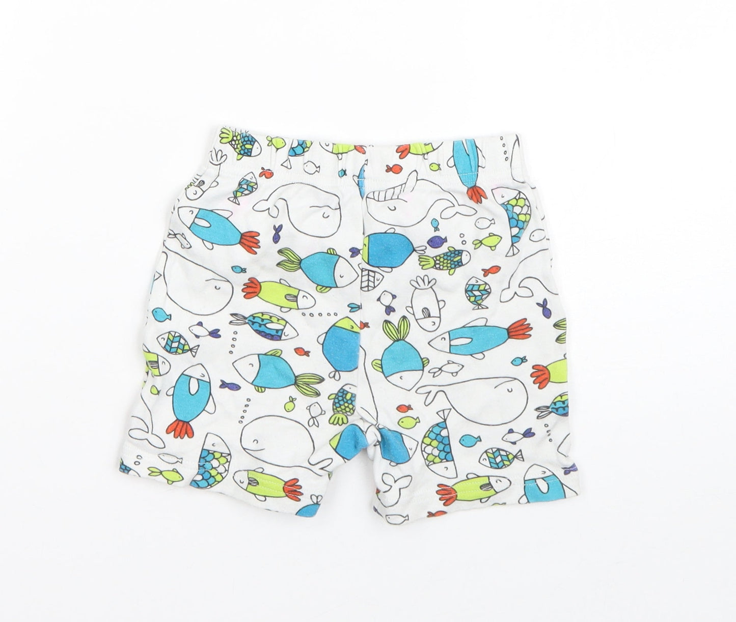 George Boys White  Cotton Sweatpants Trousers Size 12 Months   - sea animals