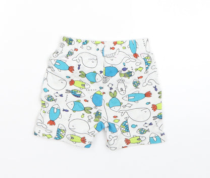 George Boys White  Cotton Sweatpants Trousers Size 12 Months   - sea animals