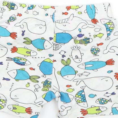 George Boys White  Cotton Sweatpants Trousers Size 12 Months   - sea animals