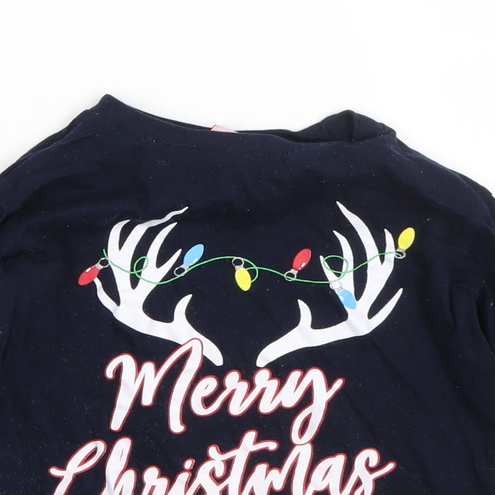 Kids Boys Blue  Cotton  Pyjama Top Size 4-5 Years   - christmas