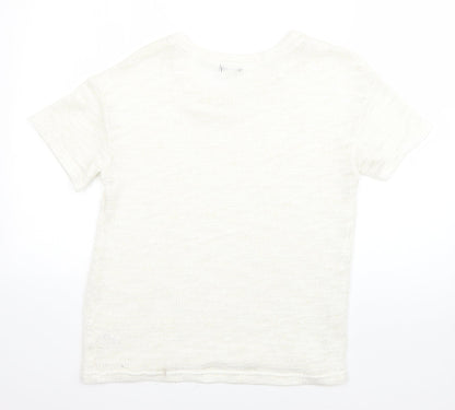 F&F Womens White Round Neck  Acrylic Pullover Jumper Size 8