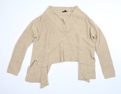 Womens UK Size L QED London Beige Pullover Jumper