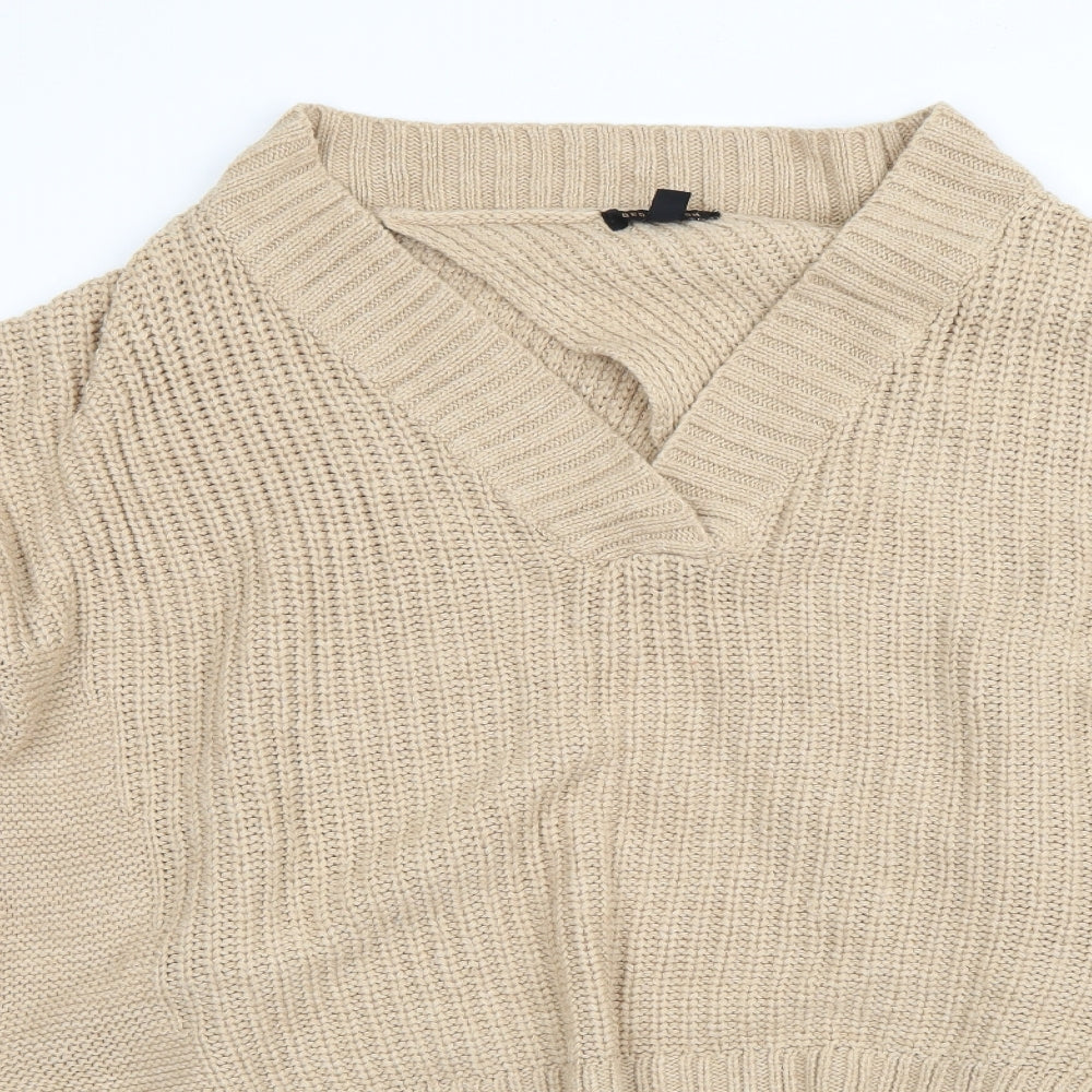Womens UK Size L QED London Beige Pullover Jumper