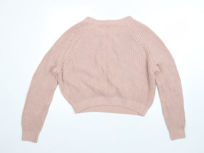 Womens UK Size M Divided Pink Pullover Jumper