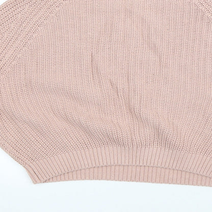 Womens UK Size M Divided Pink Pullover Jumper