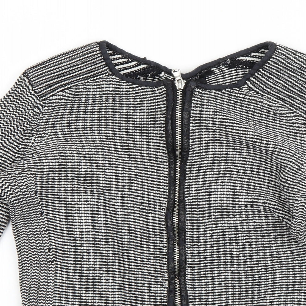 Womens UK Size M H&M Black Full Zip Jumper