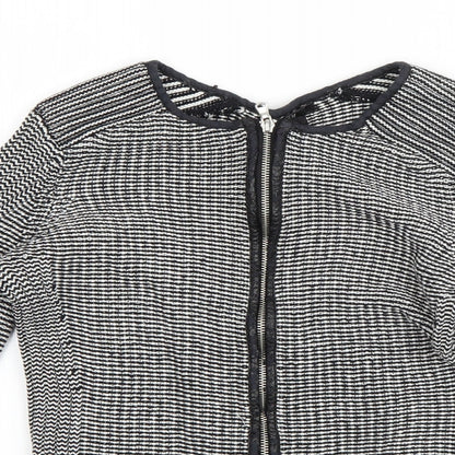 Womens UK Size M H&M Black Full Zip Jumper