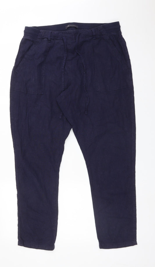 Womens UK Size 14 M&S Regular Fit Bloomer Blue Trousers