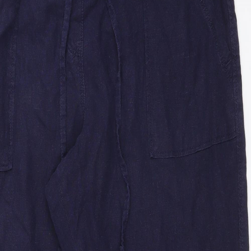 Womens UK Size 14 M&S Regular Fit Bloomer Blue Trousers