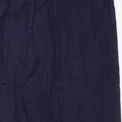 Womens UK Size 14 M&S Regular Fit Bloomer Blue Trousers