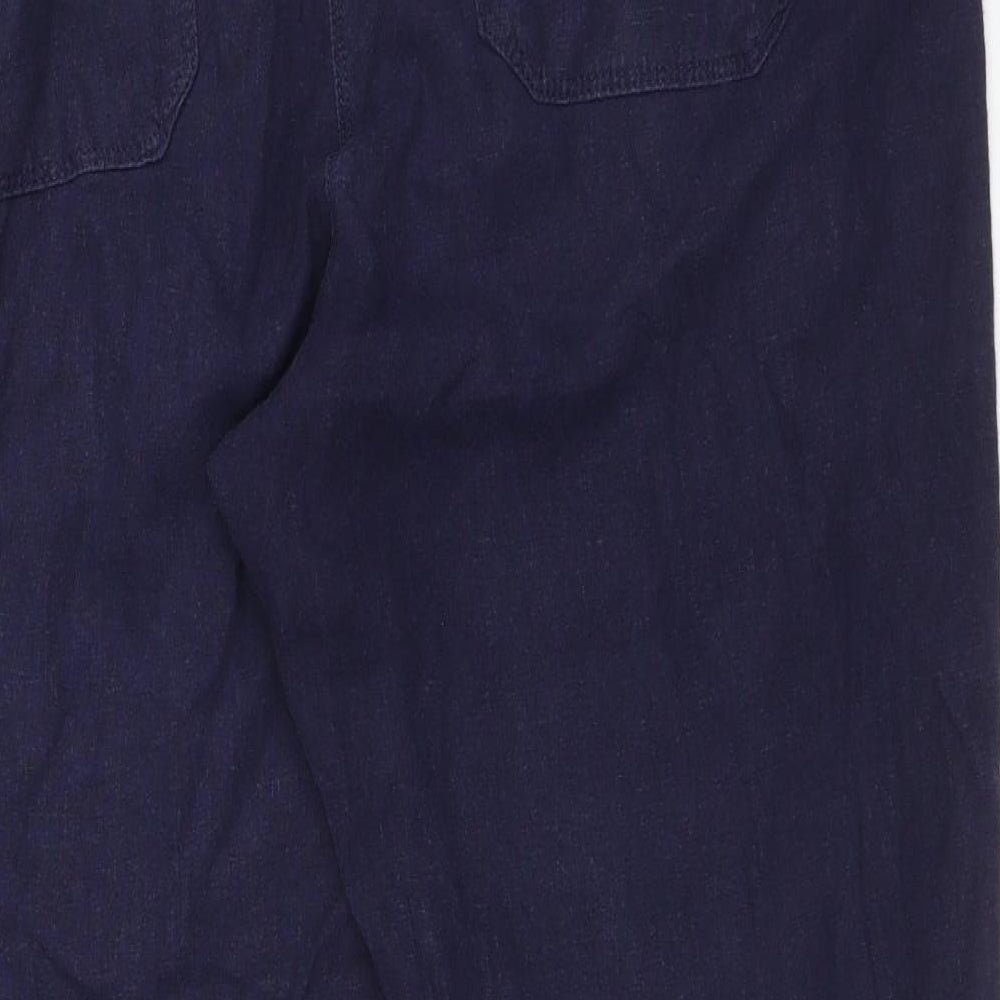 Womens UK Size 14 M&S Regular Fit Bloomer Blue Trousers