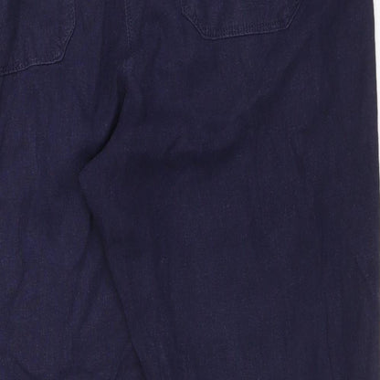 Womens UK Size 14 M&S Regular Fit Bloomer Blue Trousers