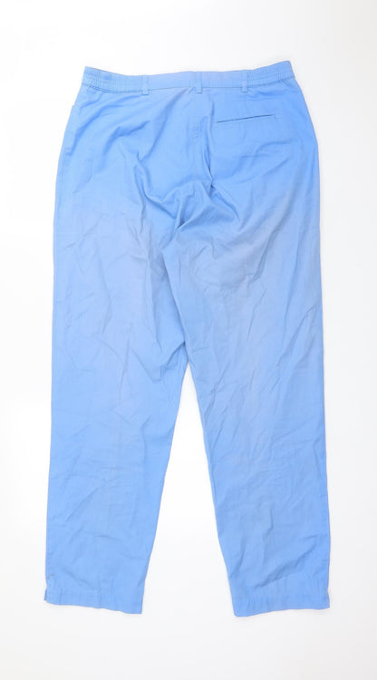 Womens UK Size 16 Emreco Regular Fit Carpenter Blue Trousers
