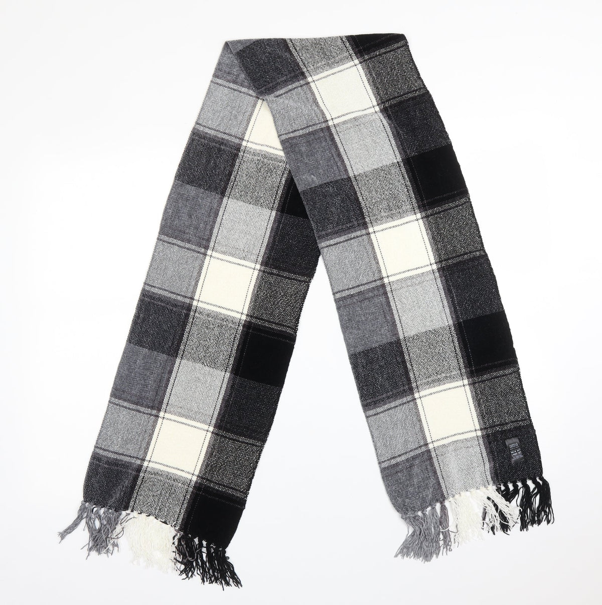 Front view of Marks & Spencer unisex multicoloured check viscose scarf