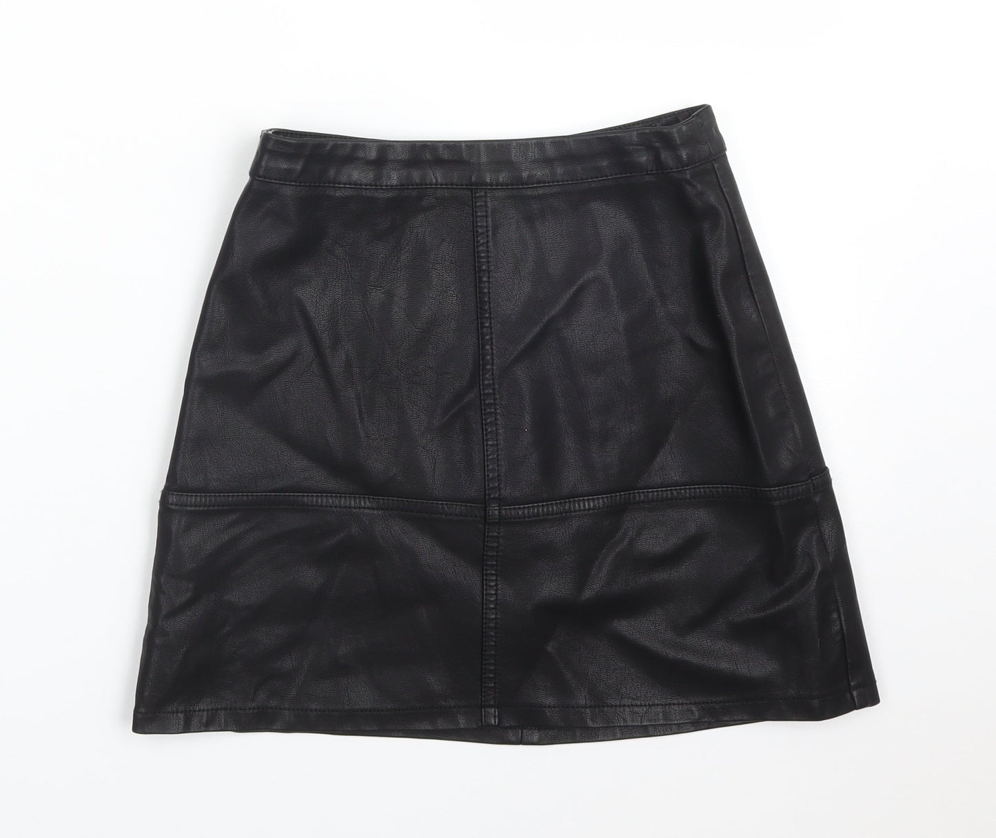 New Look Womens Black  Polyurethane Straight & Pencil Skirt Size 4