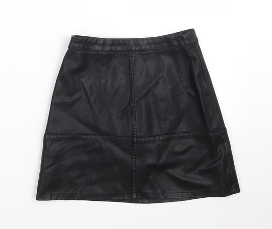 New Look Womens Black  Polyurethane Straight & Pencil Skirt Size 4
