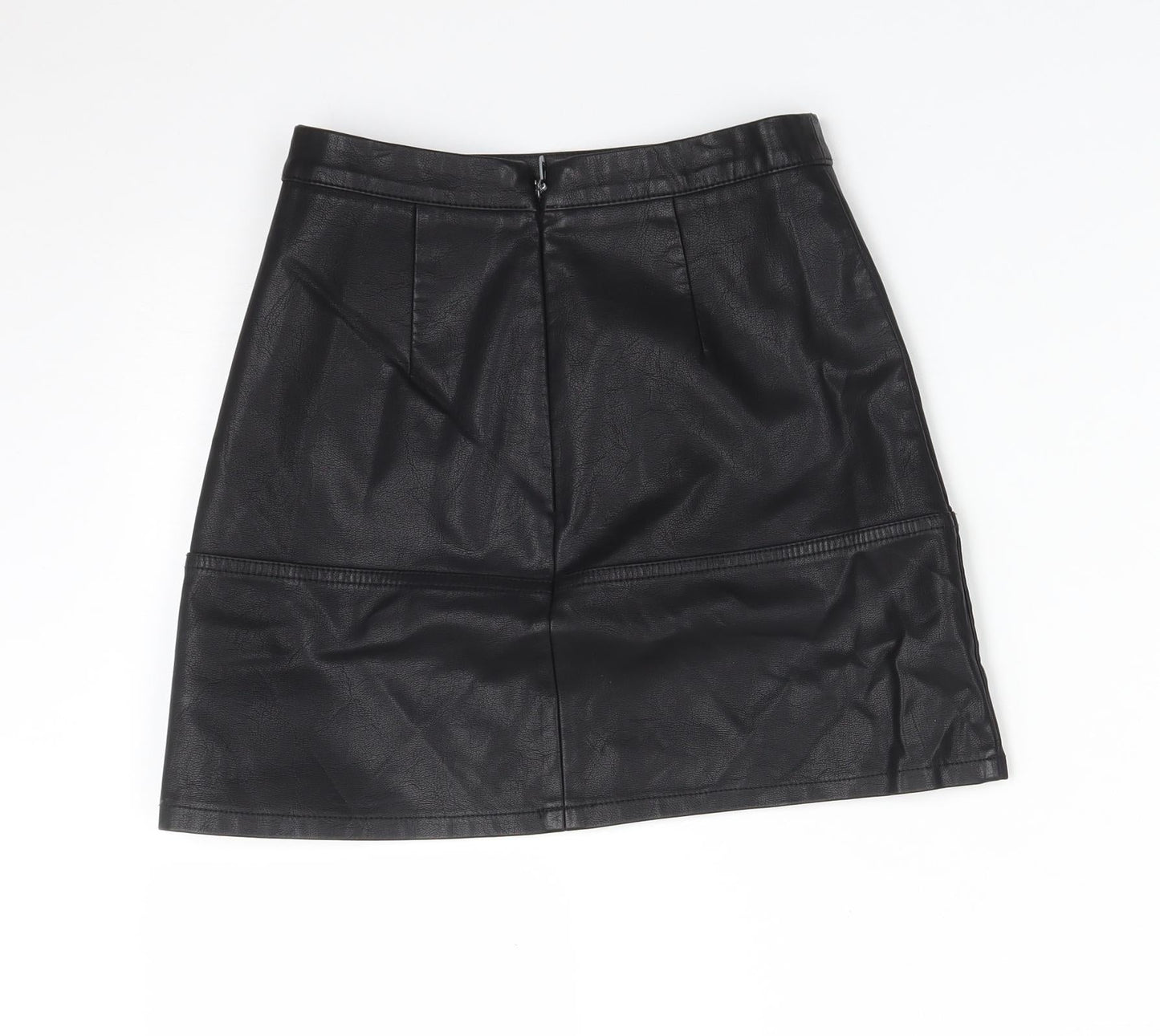 New Look Womens Black  Polyurethane Straight & Pencil Skirt Size 4