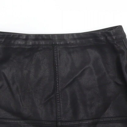 New Look Womens Black  Polyurethane Straight & Pencil Skirt Size 4