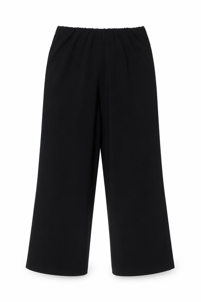 Front view of JULIPA women’s black polyester trousers, size UK 10, 25-inch leg regular