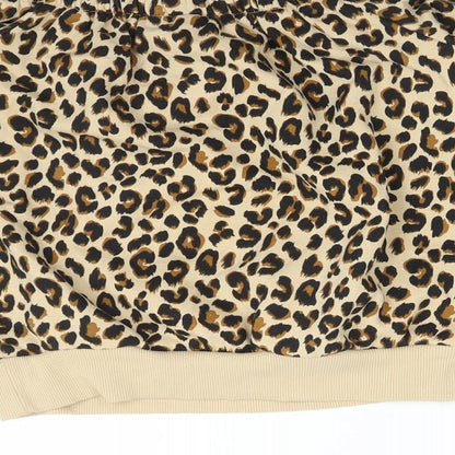 H&M Womens Multicoloured Animal Print Cotton Pullover Sweatshirt Size XS