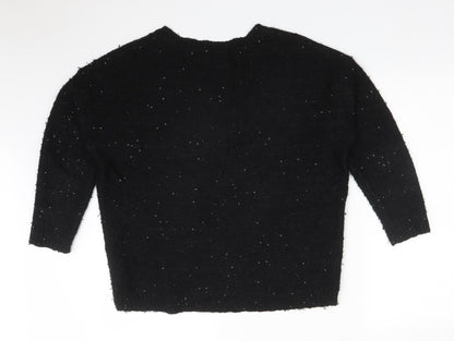 Back view of Marks & Spencer women’s black acrylic pullover sweatshirt, size UK 12