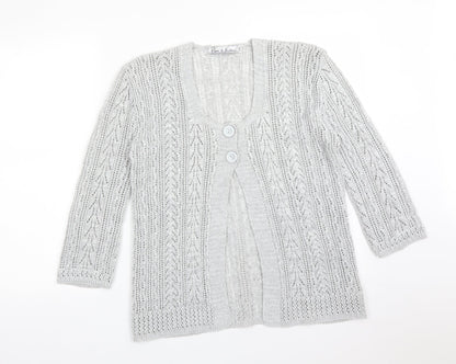 Womens UK Size M PURE & NATURAL Grey Cardigan Jumper