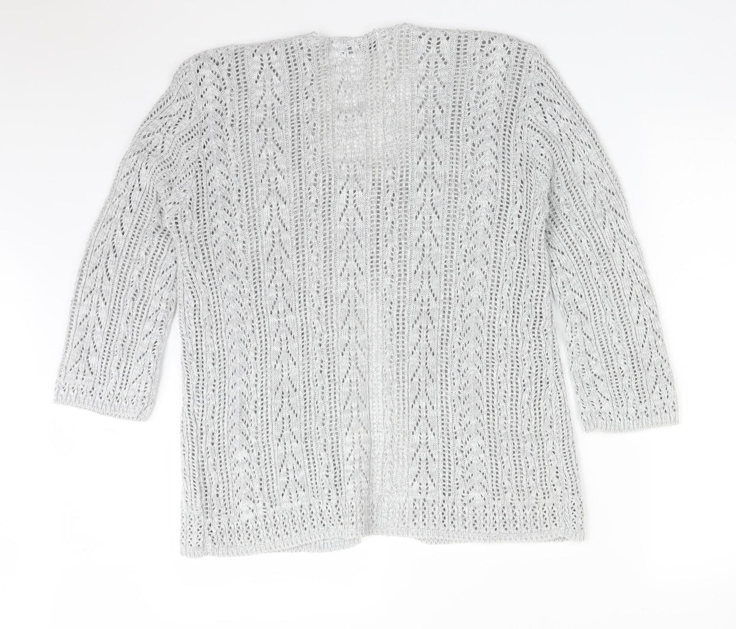Womens UK Size M PURE & NATURAL Grey Cardigan Jumper