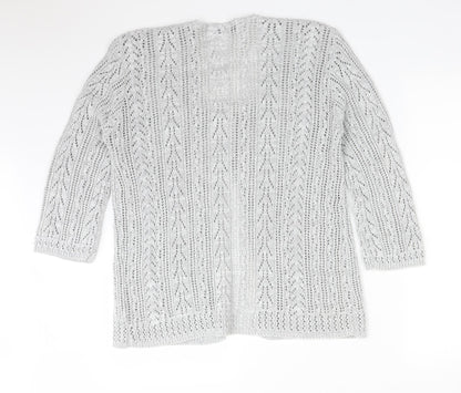 Womens UK Size M PURE & NATURAL Grey Cardigan Jumper