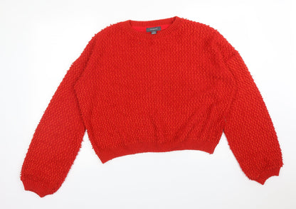 Additional front view of Primark women’s red acrylic pullover sweatshirt, size M