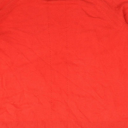 TU Womens Orange  Acrylic Basic T-Shirt Size 12 Round Neck