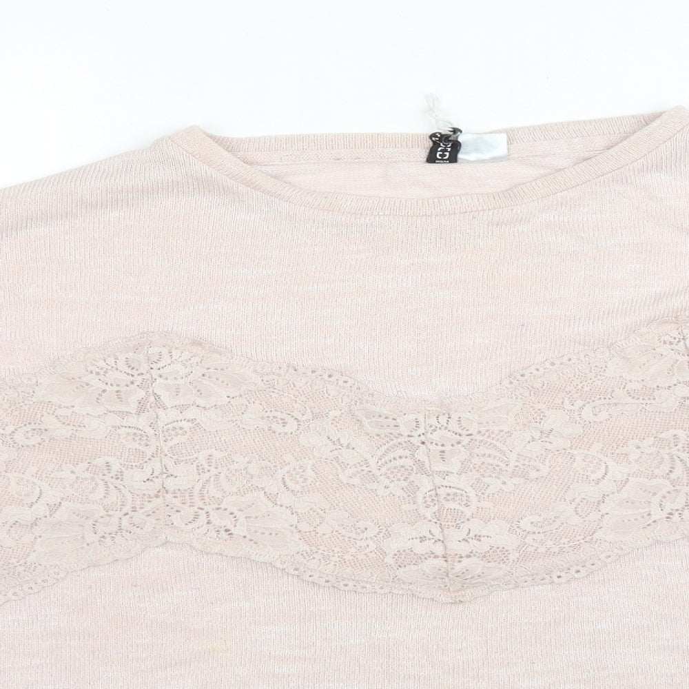 H&M Womens Pink  Polyester Pullover Sweatshirt Size M