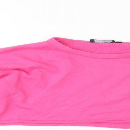 PRETTYLITTLETHING Womens Pink  Cotton Pullover Sweatshirt Size 6   - Cropped