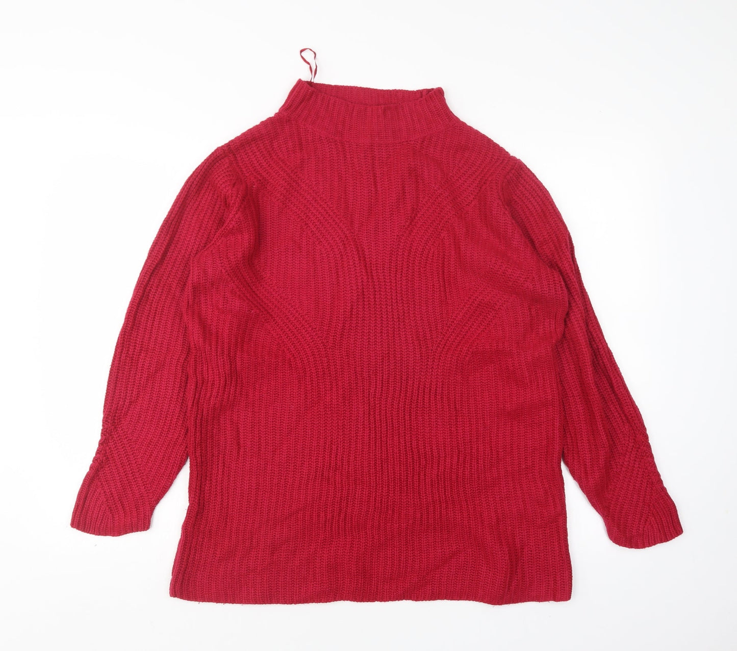 Damart Womens Pink High Neck  Acrylic Pullover Jumper Size 10