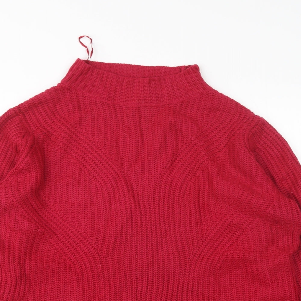 Damart Womens Pink High Neck  Acrylic Pullover Jumper Size 10