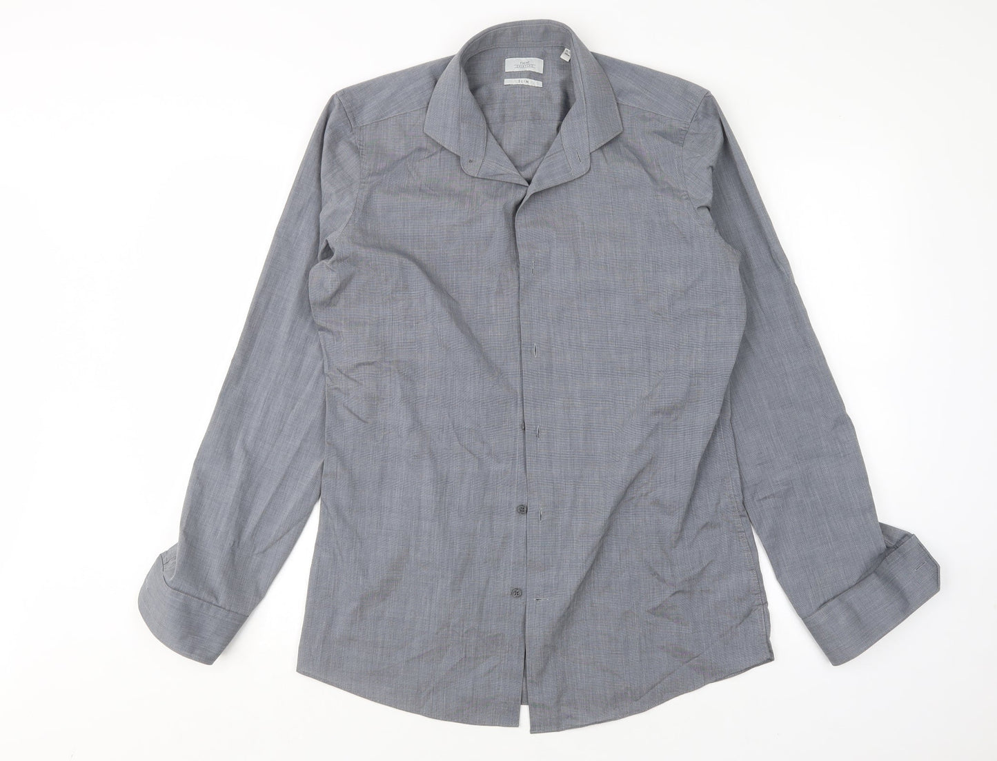 Mens UK Collar Size 15.5 NEXT Smart Grey  Dress Shirt