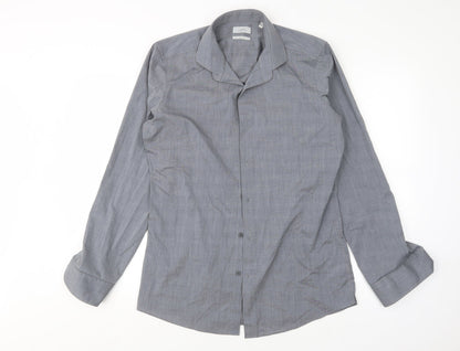 Mens UK Collar Size 15.5 NEXT Smart Grey  Dress Shirt