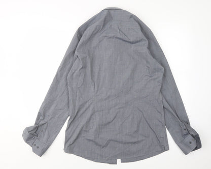 Mens UK Collar Size 15.5 NEXT Smart Grey  Dress Shirt