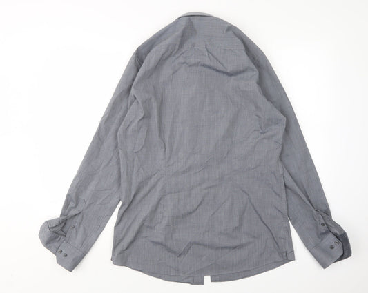 Mens UK Collar Size 15.5 NEXT Smart Grey  Dress Shirt