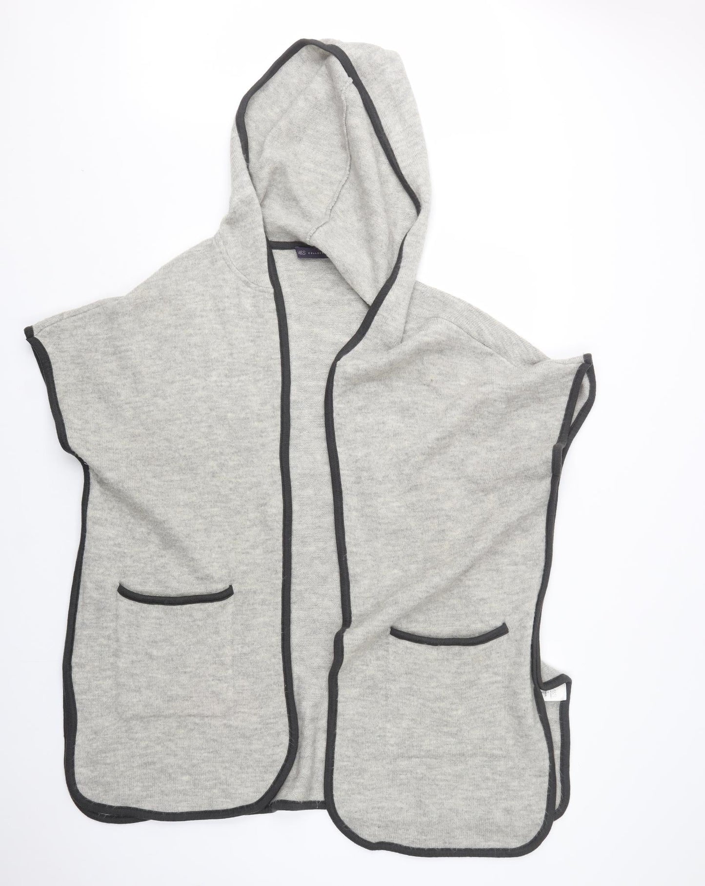 M&S Womens Grey  Acrylic Cardigan Hoodie Size S