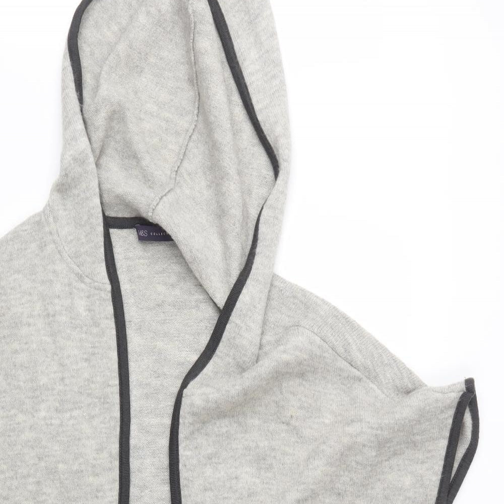 M&S Womens Grey  Acrylic Cardigan Hoodie Size S