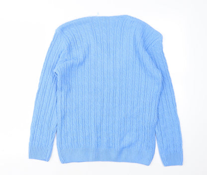 Womens UK Size S CHIC Blue Pullover Jumper