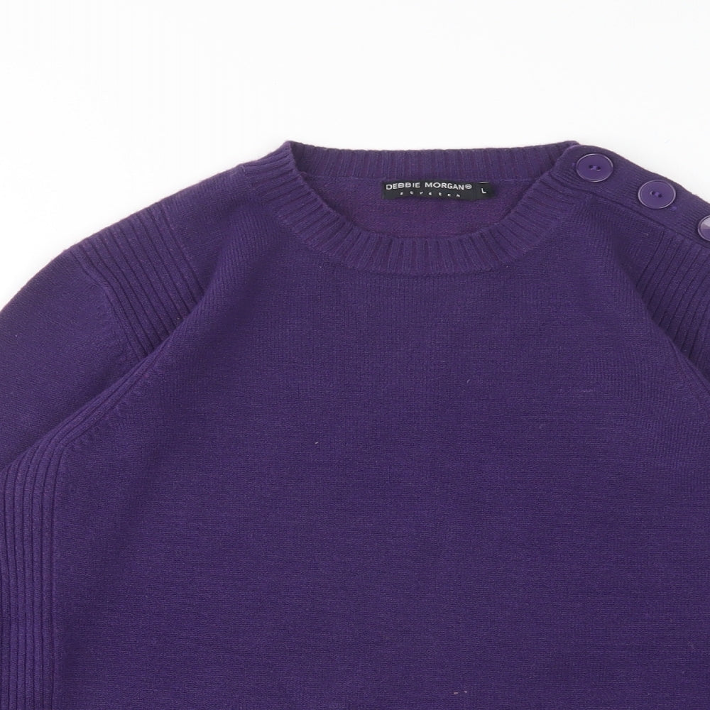 Womens UK Size L Debbie Morgan Purple Pullover Jumper