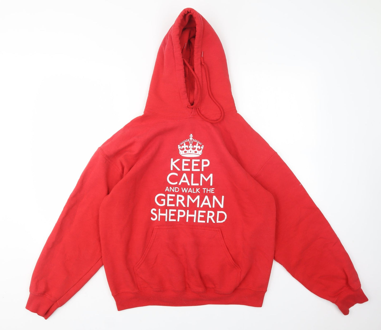 Mens UK Size M Gildan Red Pullover Hoodie