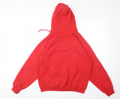 Mens UK Size M Gildan Red Pullover Hoodie