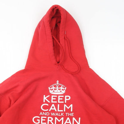 Mens UK Size M Gildan Red Pullover Hoodie