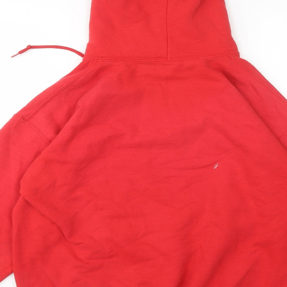 Mens UK Size M Gildan Red Pullover Hoodie