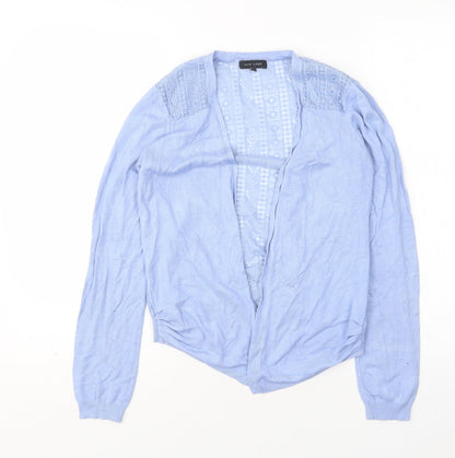 George Womens Blue V-Neck Floral Viscose Cardigan Jumper Size 10