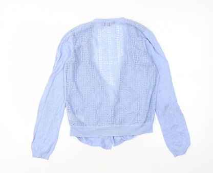 George Womens Blue V-Neck Floral Viscose Cardigan Jumper Size 10