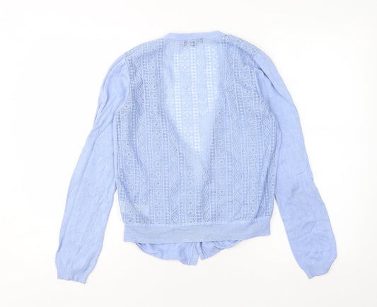 George Womens Blue V-Neck Floral Viscose Cardigan Jumper Size 10